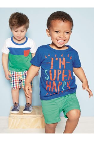 Green Happy T-Shirts Two Pack (3mths-6yrs)